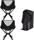 CLIQ ClassiQ 2-Pack Low-Back Camping Chairs with Free Carry Bag, Black