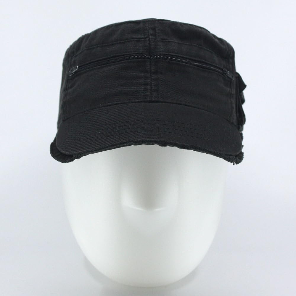 The Vintage Year Washed Cotton Distressed Cadet Hat - Tactical Military Baseball Cap for Men & Women, Outdoor Casual Wear
