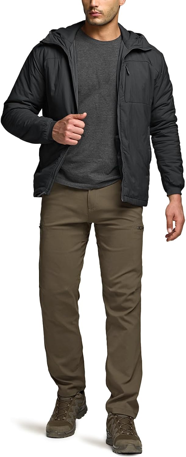 CQR Men's Lightweight Warm Insulated Jacket, Windproof Water Resistant Winter Active Coat for Hiking Work Outdoor Tactical