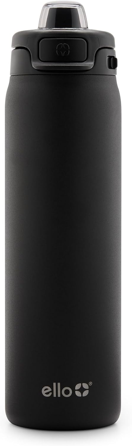 Ello Pop & Fill Insulated Stainless Steel Water Bottle with Quick Fill Lid, Leakproof Locking, Sip or Chug Spout, BPA-Free, Double Wall Vacuum Insulated for Sports, Travel & School- 22oz / 32oz / 40oz