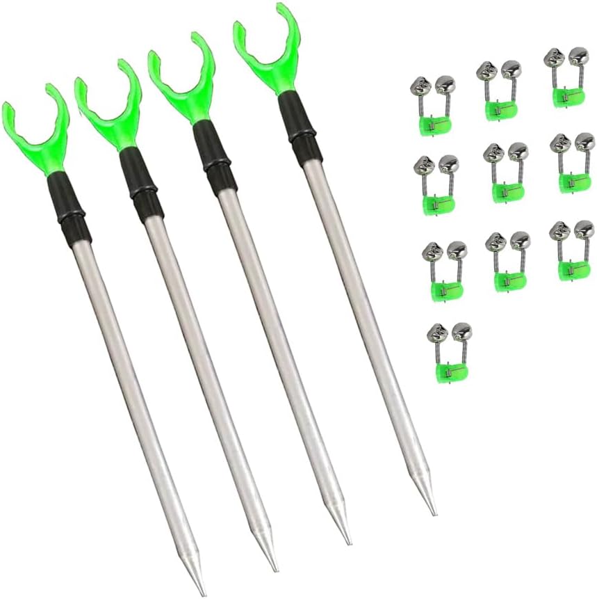 4-Pack Telescopic Fishing Rod Holders for Ground Fishing Rod Holders Stand Fishing Pole Rack for Bank