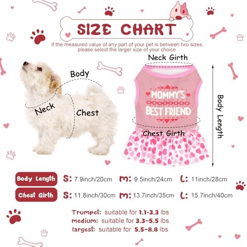 6 Pack Girl Dog Clothes Pet Dress Shirt Female Cute Dog Sundress Puppy Summer Apparel Clothes Outfits with Ruffles for Pets Cats(Extra Small)