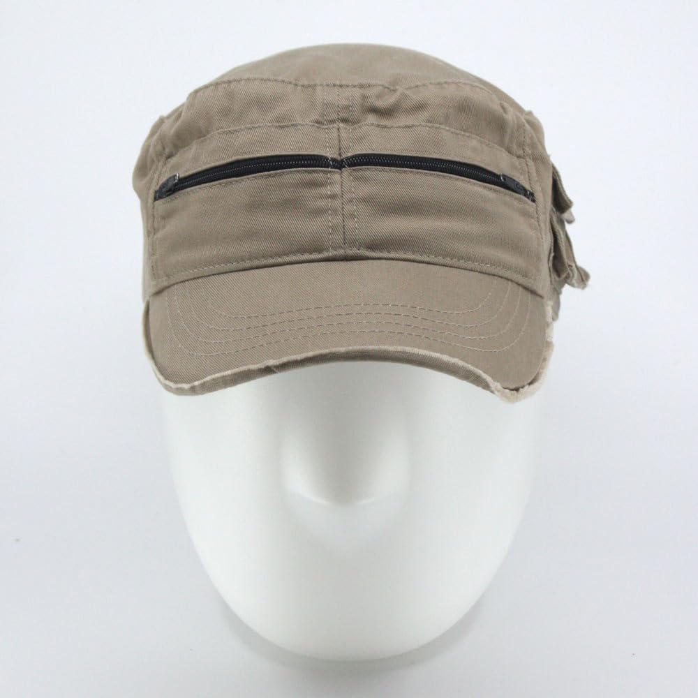 The Vintage Year Washed Cotton Distressed Cadet Hat - Tactical Military Baseball Cap for Men & Women, Outdoor Casual Wear