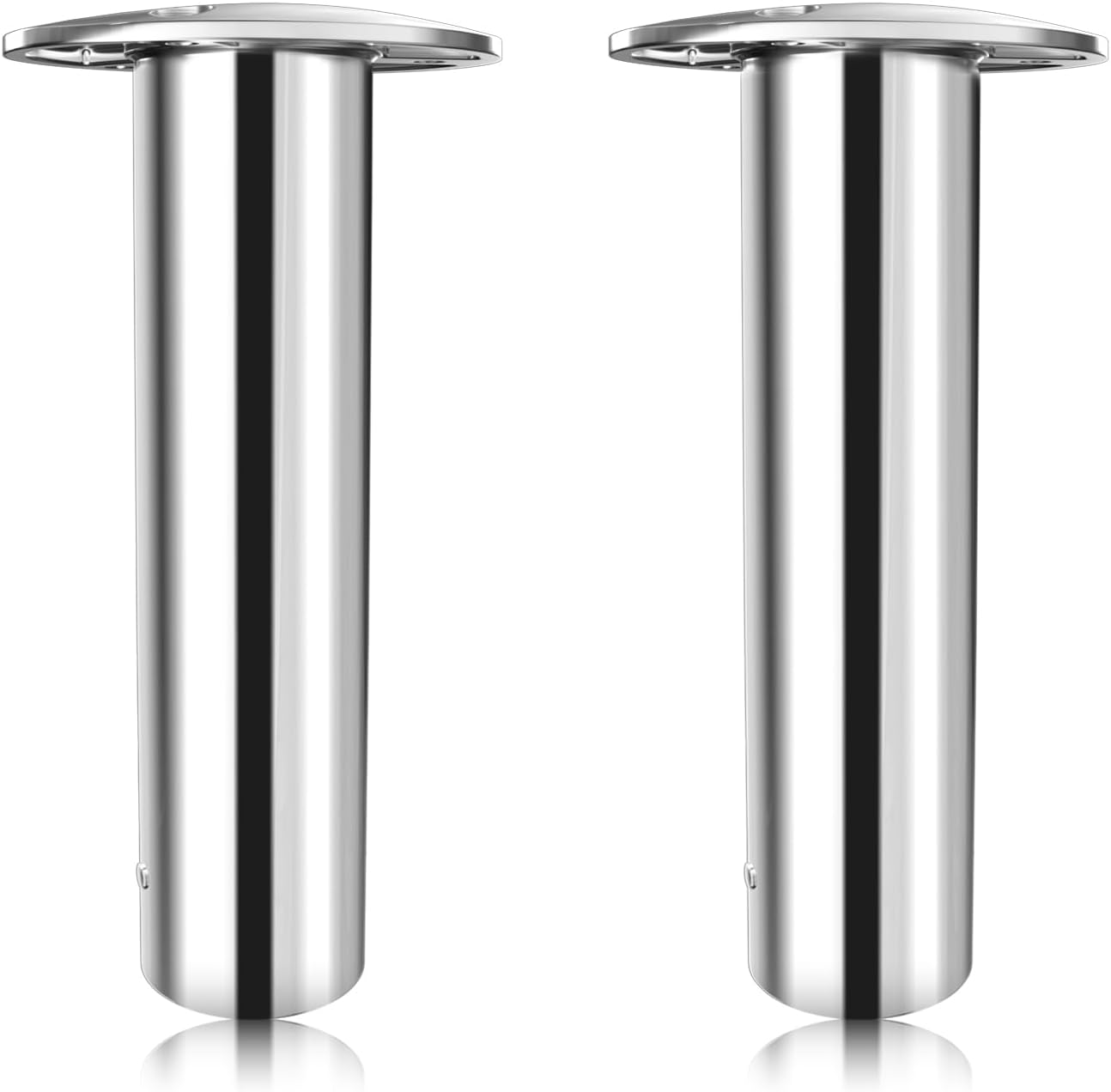 Fishing Rod Holder 2 Pack, 316 Stainless Steel 15/30/90 Degree Rod Holders for Fishing Boat, Flush Mount with Cap, Heavy Duty