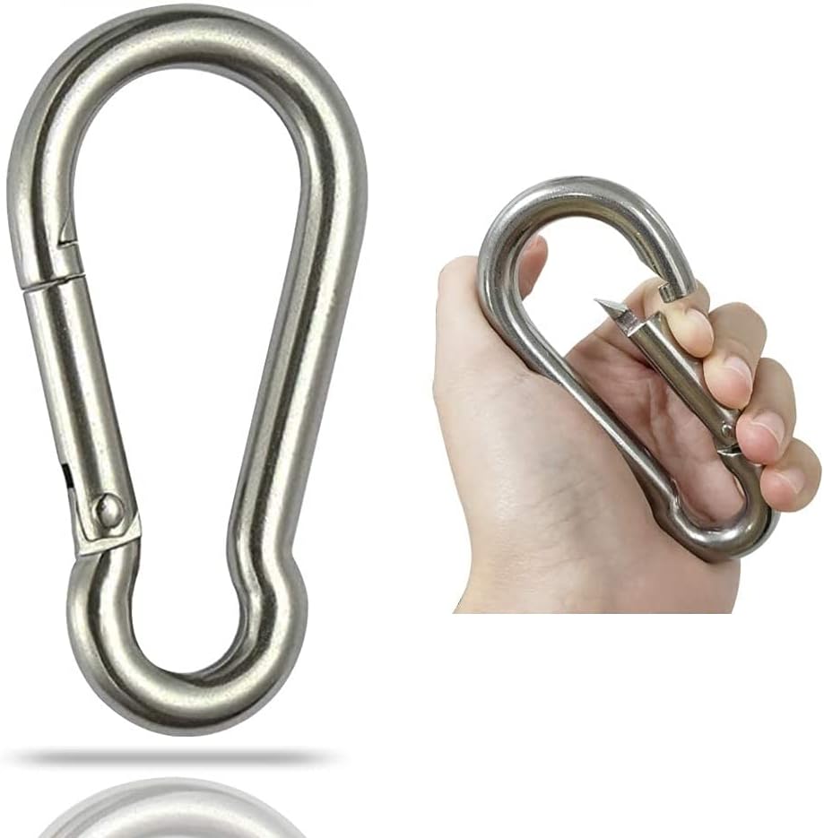 Large Stainless Steel Snap Hook Carabiner, Heavy Duty Outdoor