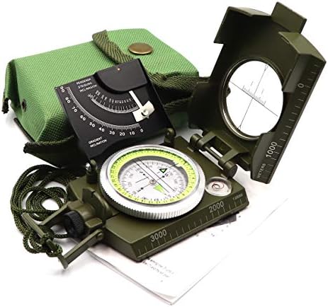 Military Compass Metal Lensatic Compass with Inclinometer