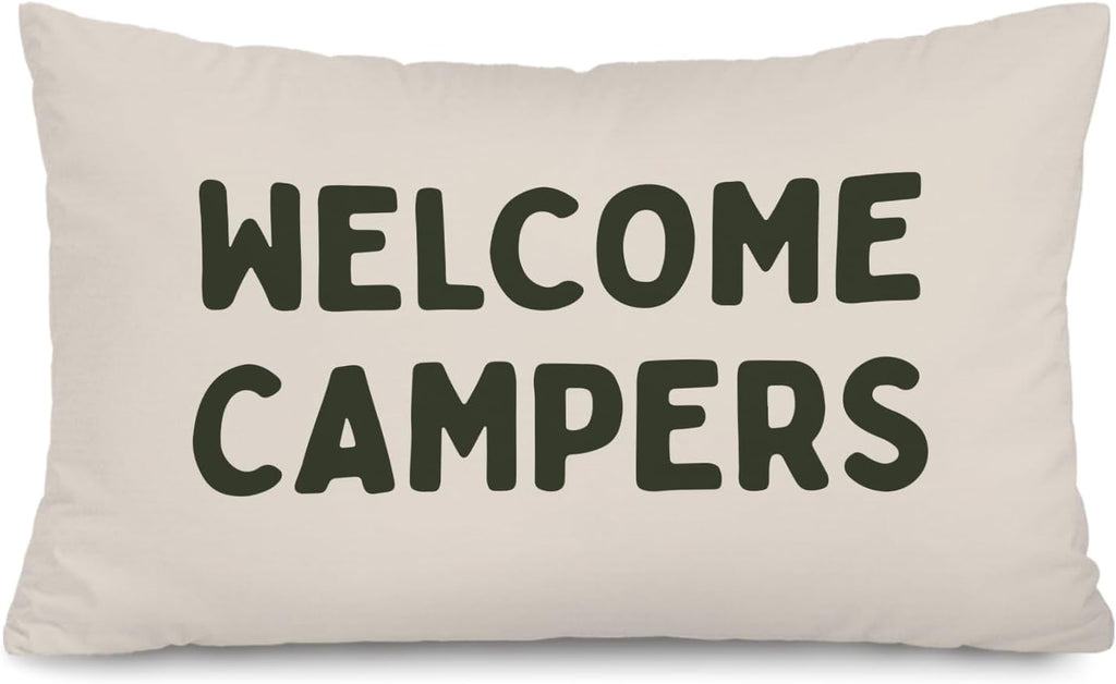 Welcome Campers 12x20 Pillow Cover Camping Decor，