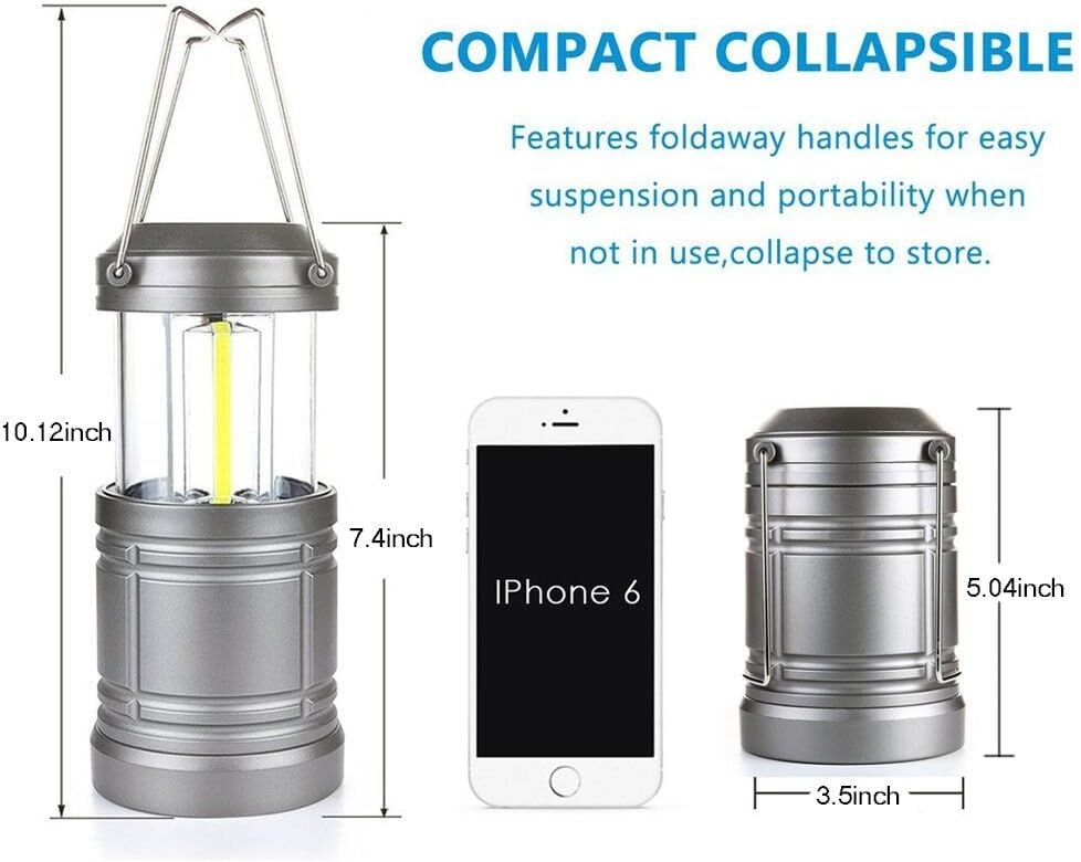 2 Pack LED Camping Lantern ,Battery Powered Hanging Lanterns - Survival Kit for Hurricane, Emergency, Storm, Power Outage