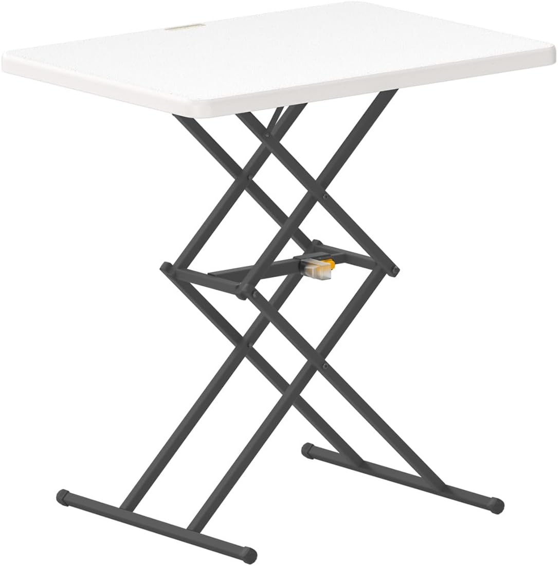 FanttikOutdoor Small Folding Table Quick Adjust 3 Heights, TV Tray, Dining