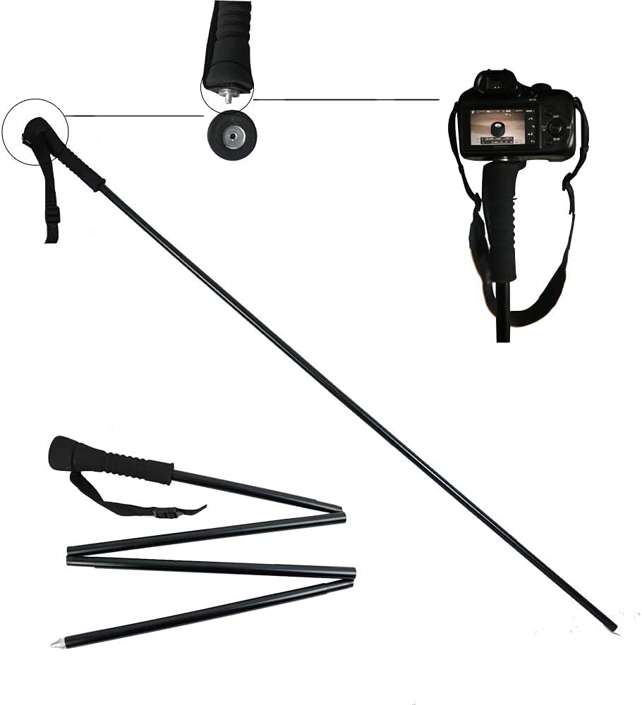 Aventik Fold-able Wading Staff Water Depth Safety Warning Sign Coated Stainless Steel Core T7075 Aluminum Body Corrosion Resistance Neoprene Sheath