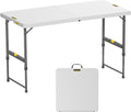 FanttikOutdoor Folding Table 4 Foot Quick Adjust Portable Plastic 4 Heights