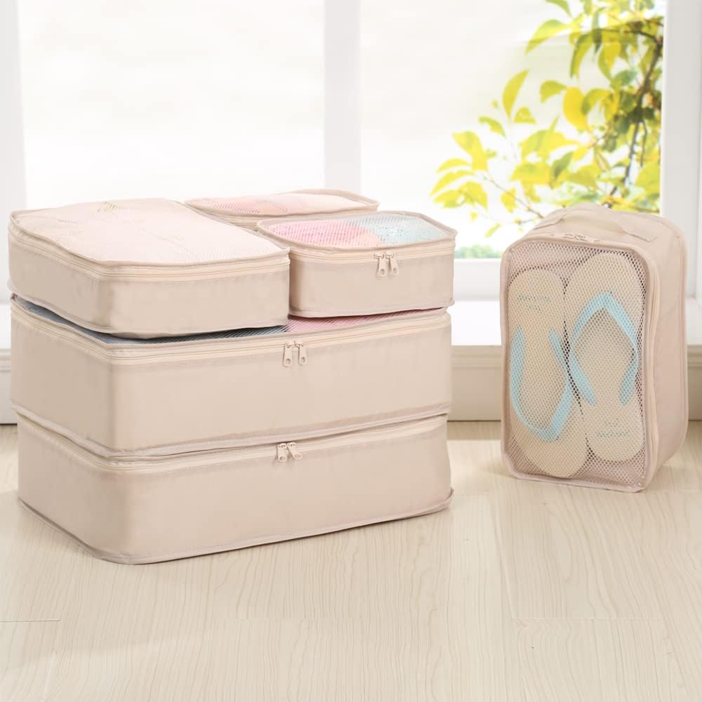 JJ POWER Travel Packing Cubes, Luggage Organizers with Shoe Bag
