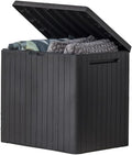 Keter City 30 Gal Outdoor Storage Box and Patio Side Table