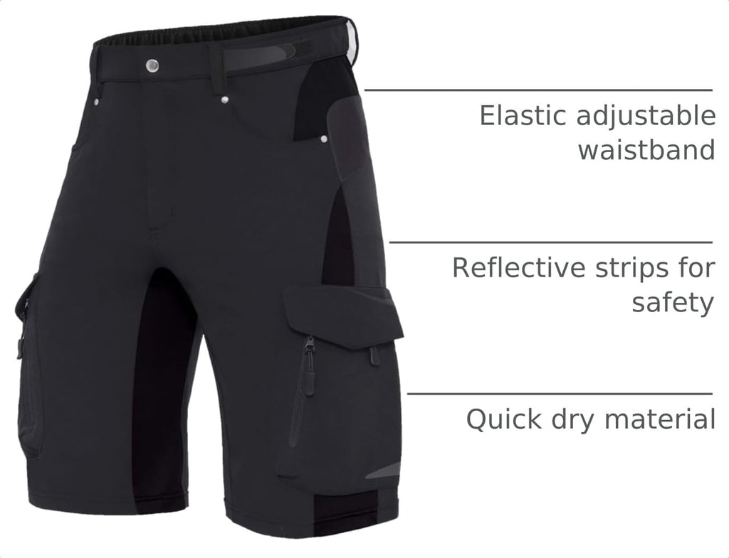 XKTTAC Men's Hiking Cargo Shorts: 4-Way Stretch with 6 Secure Pockets