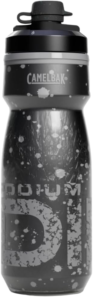 CamelBak Podium Dirt Series Chill Insulated Mountain Bike Water Bottle, Mud Protected Nozzle with Cold Retention, 21oz, White