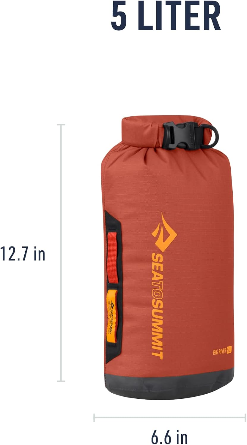 Sea to Summit Big River Dry Bag, Heavy-Duty Storage, 5 Liter, Picante Red