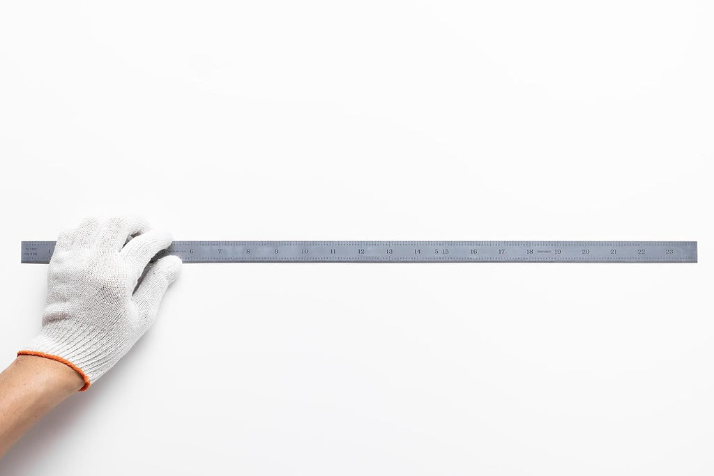 PEC Tools 24"/600mm Steel Rule, Slim & Flexible, Made in USA