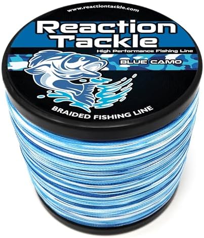 Reaction Tackle Braided Fishing Line - Pro Grade Power Performance for Saltwater or Freshwater Fish - Colored Fishing Line Braid for Extra Visibility