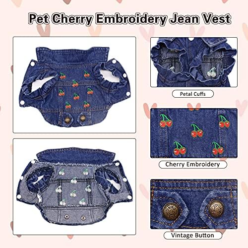 SILD Pet Clothes Dog Jeans Jacket Denim Shirt Small Medium Dogs Lapel Vests