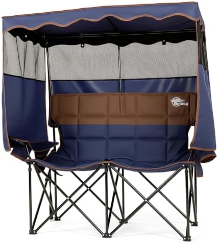 Bolosy Double Camping Chair with Canopy Outdoor Loveseat with Shade