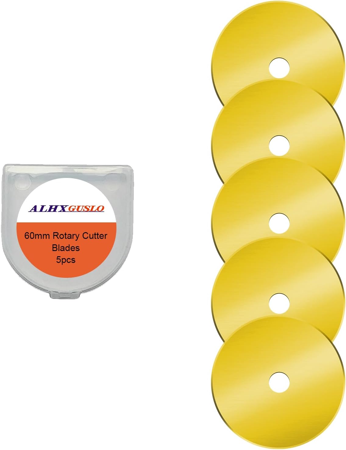 60mm Rotary Cutter Blades 5-Pack Titanium Replacement Blades Fits Fiskars, OLFA,Martelli,Dremel,Truecut,DAFA for Quilting Scrapbooking Sewing Arts & Crafts Sharp and Durable Cutter Blade for Fabric