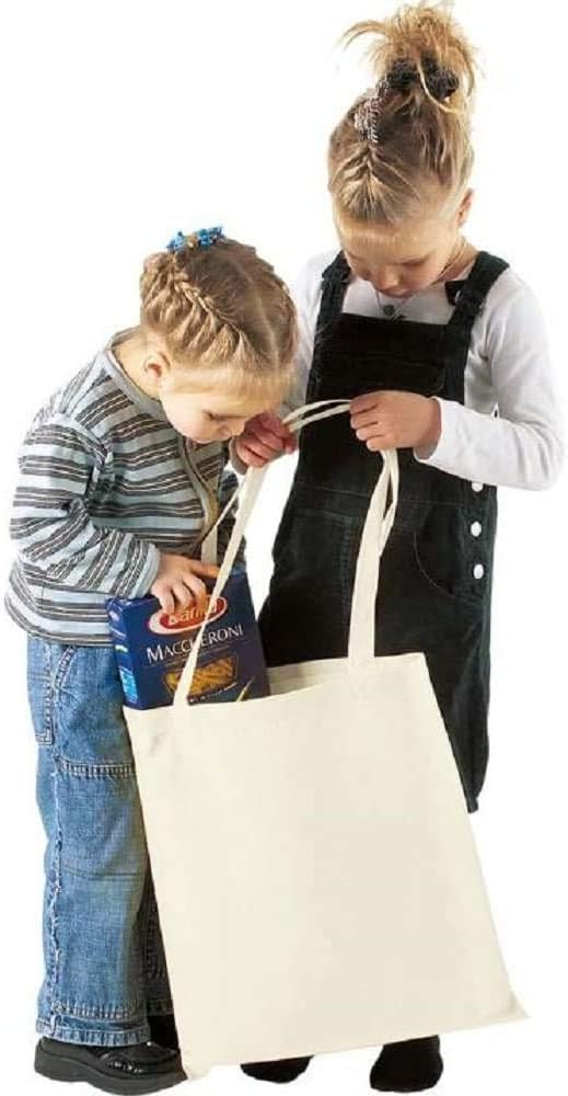 TBF Set of 25 (twenty five) Natural Cotton Canvas Tote Bags! Blank Art Craft Supply Book Print Bulk Lot Blank goods