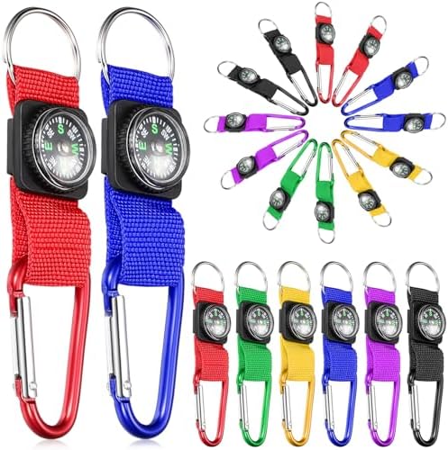 TOODOO 36 Pieces Compass Keychain Bulk, Mini Pocket Compasses Keychain