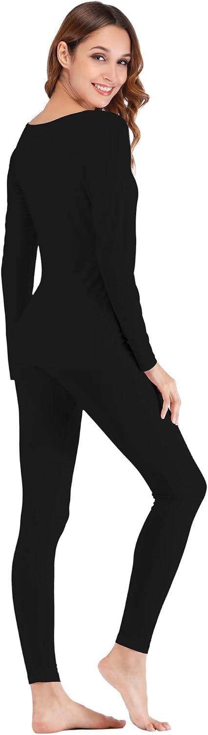 WiWi Soft Underwear for Women Thermal Long Johns Sets Super Warm Base Layer Top Pants Pajamas Set Viscose from Bamboo S-3X