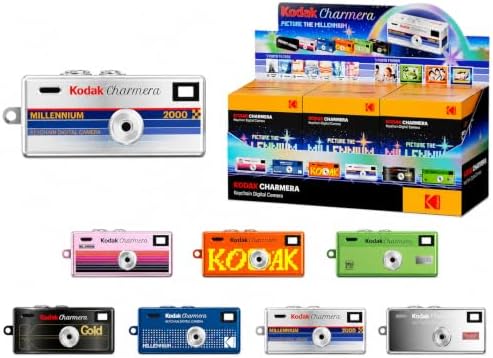 KODAK CHARMERA Keychain Digital Camera Blind Box Millennium Single Box (1PC),Mini Camera,Digicam,Video Recording,Bag Charm,1.6 Megapixels,Micro SD Card Slot,for Beginners Teens&Adults