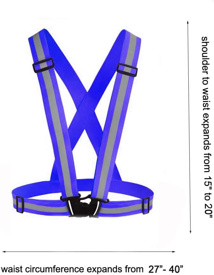 Reflective Vest Running Gear 3Pack, Adjustable Safety Vests High Visible Reflective Belt Straps