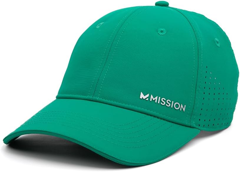 MISSION Cooling Vented Performance Hat Unisex Cap for Workouts, Golf & Running, Sweat & Water Activated Technology