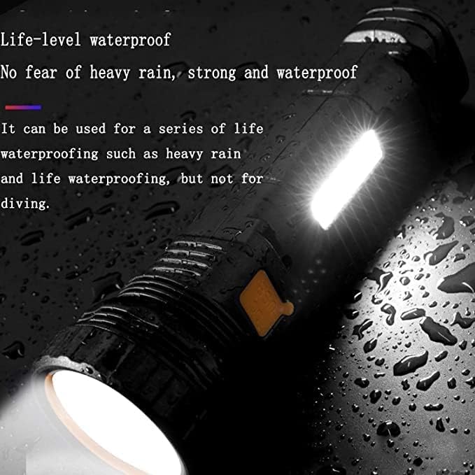 E-SHIDAI 4pcs Solar/Rechargeable Multi Function 1000 Lumens LED Flashlight, with Emergency Strobe Light and 1200 Mah Battery, Emergency Power Supply and USB Charging Cable, Fast Charging (4PC)