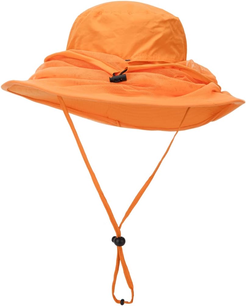 Fishing Hat Sun Protection Hat Mosquito Head Net for Outdoors Bucket Hat with Hidden Net Mesh