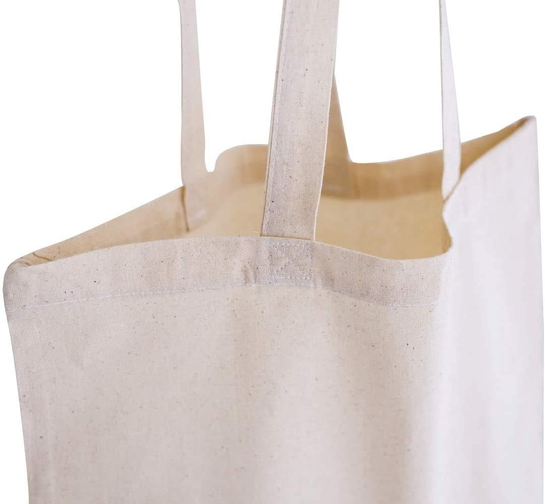 TBF Set of 25 (twenty five) Natural Cotton Canvas Tote Bags! Blank Art Craft Supply Book Print Bulk Lot Blank goods