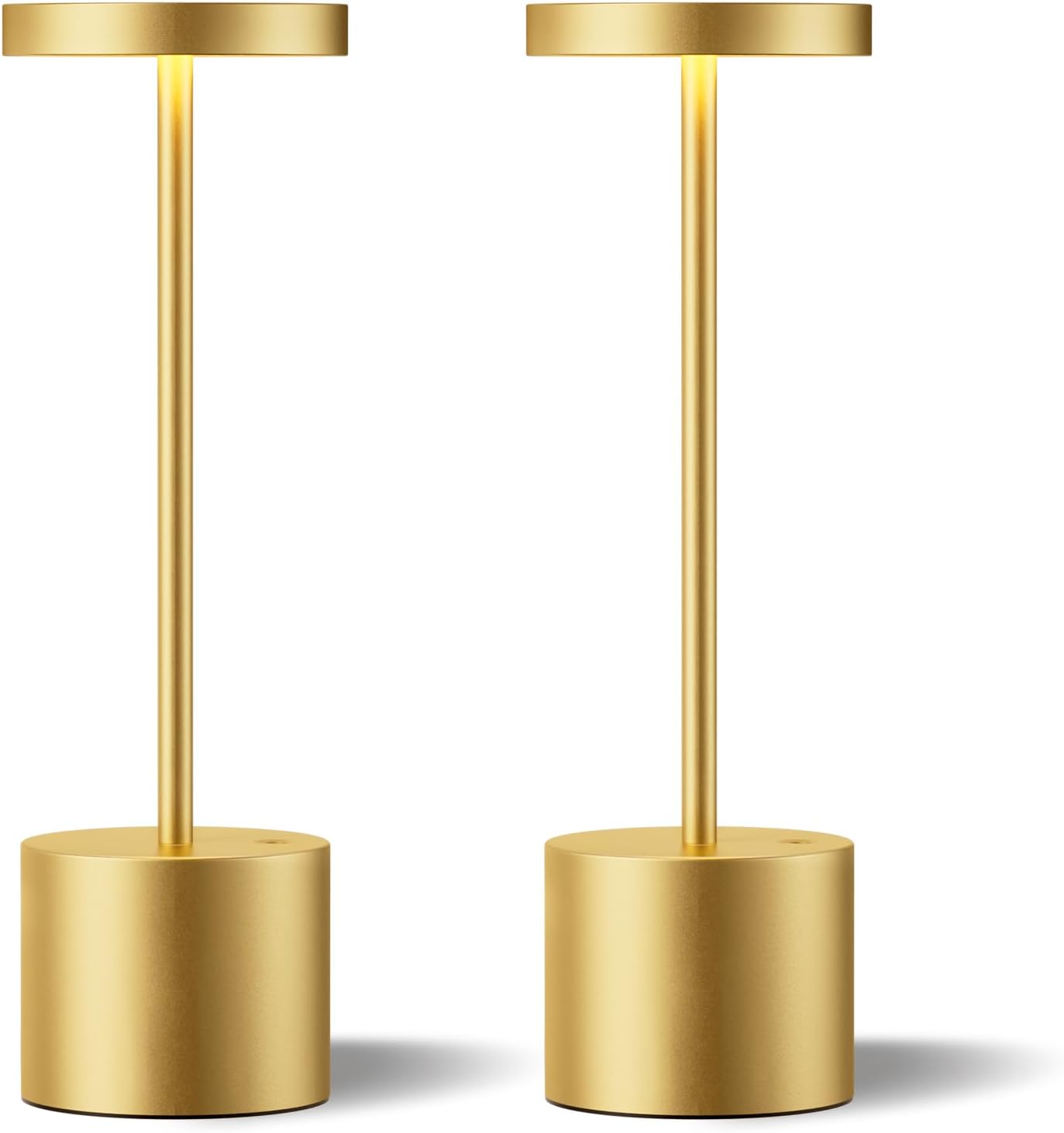 Cordless Rechargeable Table Lamp, 4000mAh Battery Operated, Light Gold, 2