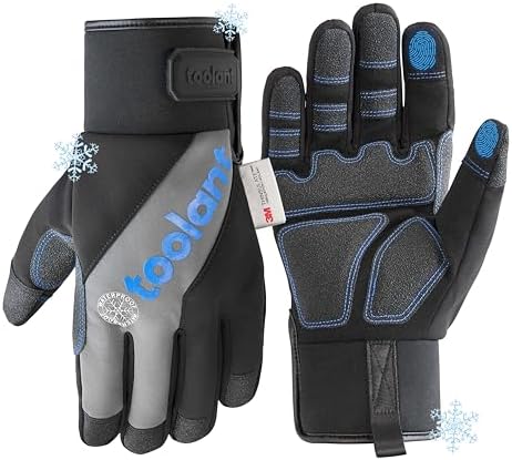 toolant Winter Work Gloves for Men, Insulated Waterproof Work Gloves with Reinforced Palm for Cold Weather Protection