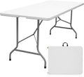 6ft Folding Table, Portable Heavy Duty Plastic Table for Party, White
