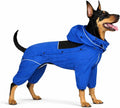LOVELONGLONG Waterproof Dog Raincoat with Removable Hood – Outdoor Full Body Dog Jacket, Windproof Snowproof Shell Suit – All Season Pet Rain Gear Blue 3XL