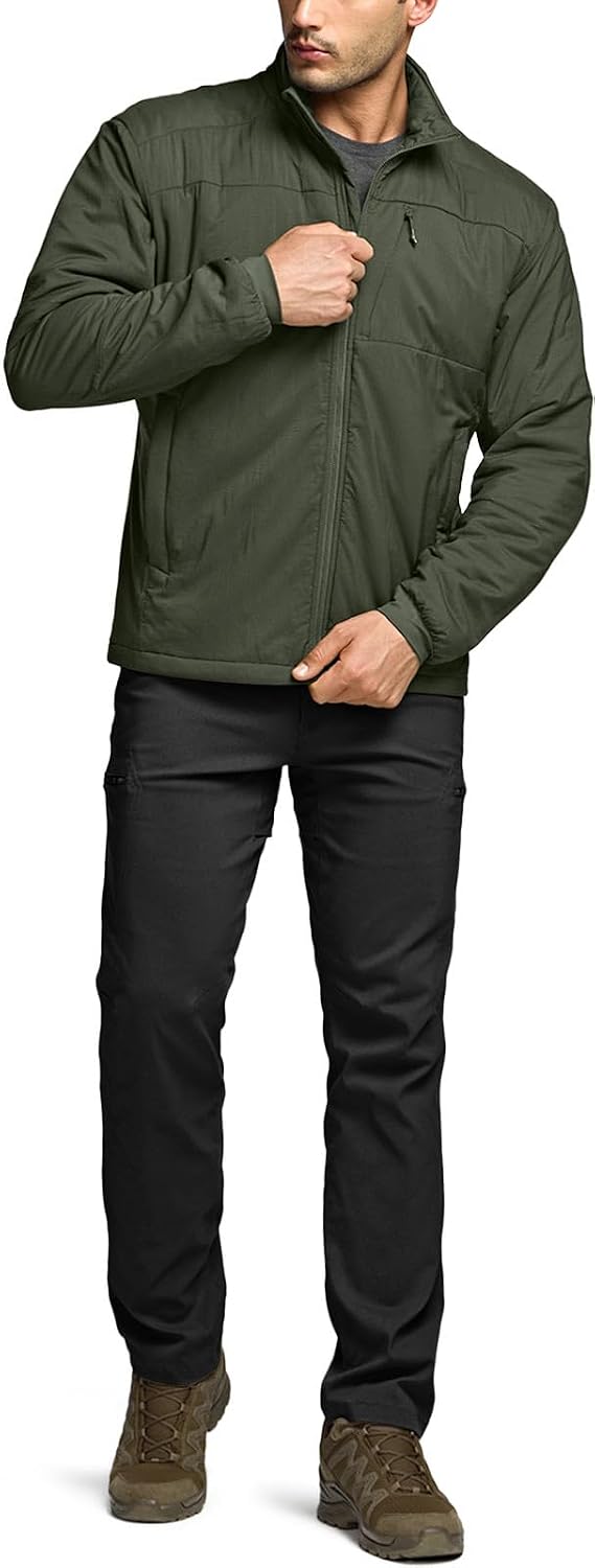 CQR Men's Lightweight Warm Insulated Jacket, Windproof Water Resistant Winter Active Coat for Hiking Work Outdoor Tactical