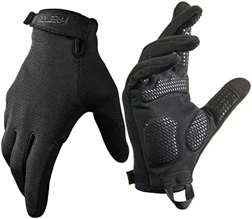 FREETOO Full-Finger Workout Gloves for Men, Padded Gym Gloves with Grip