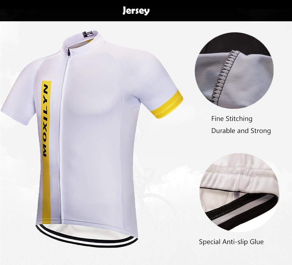 Men's Quick-Dry Cycling Jersey Set Road Bike Bicycle Shirt + Bib Shorts with 9D Gel Pad MTB Riding Clothing Kit