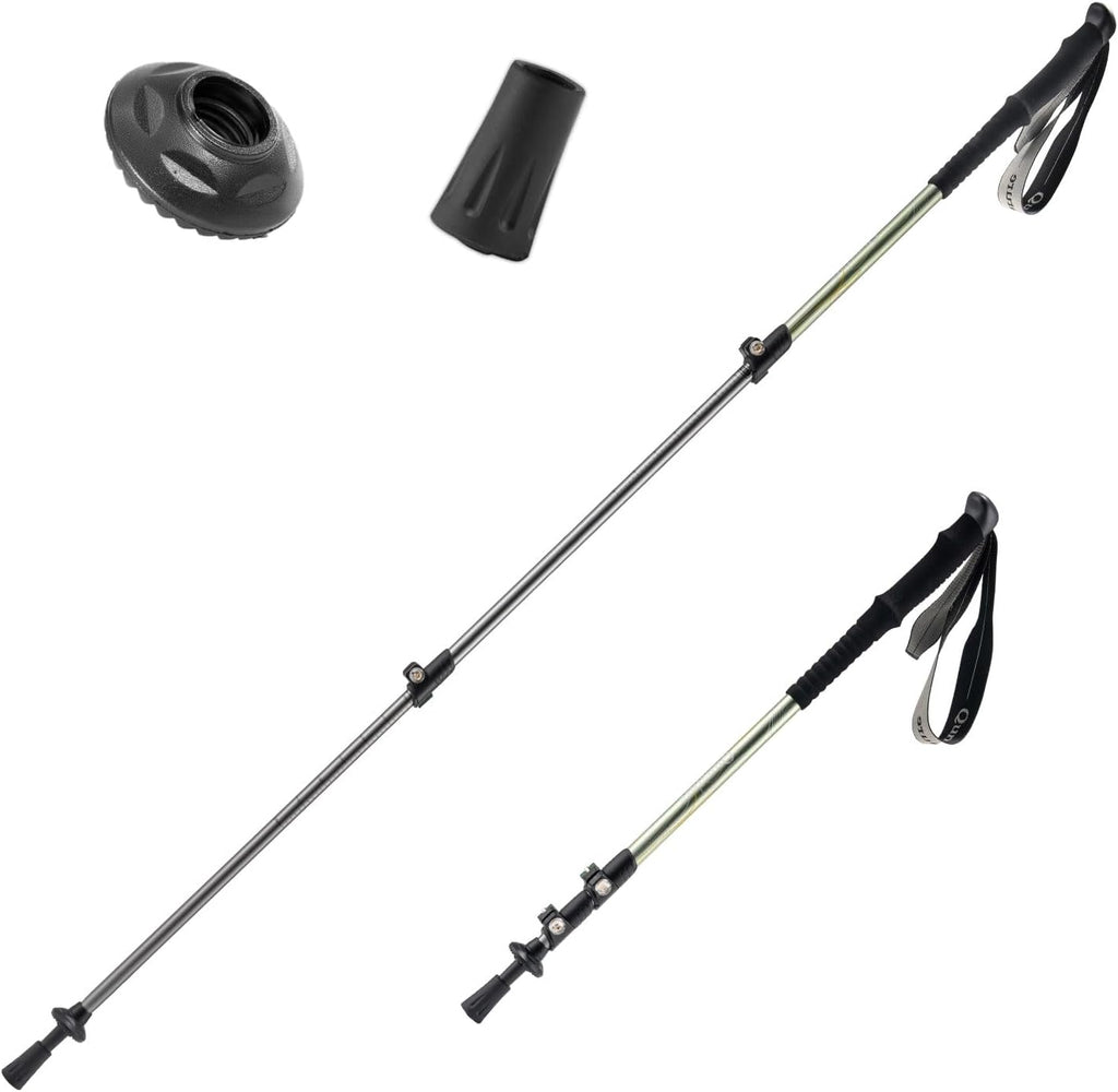 Ultralight Trekking Pole, Collapsible Hiking Pole with EVA Grip & Carbon Tip, 6061 Aluminum, Adjustable 62-135cm for Hiking Camping, 1 Stick