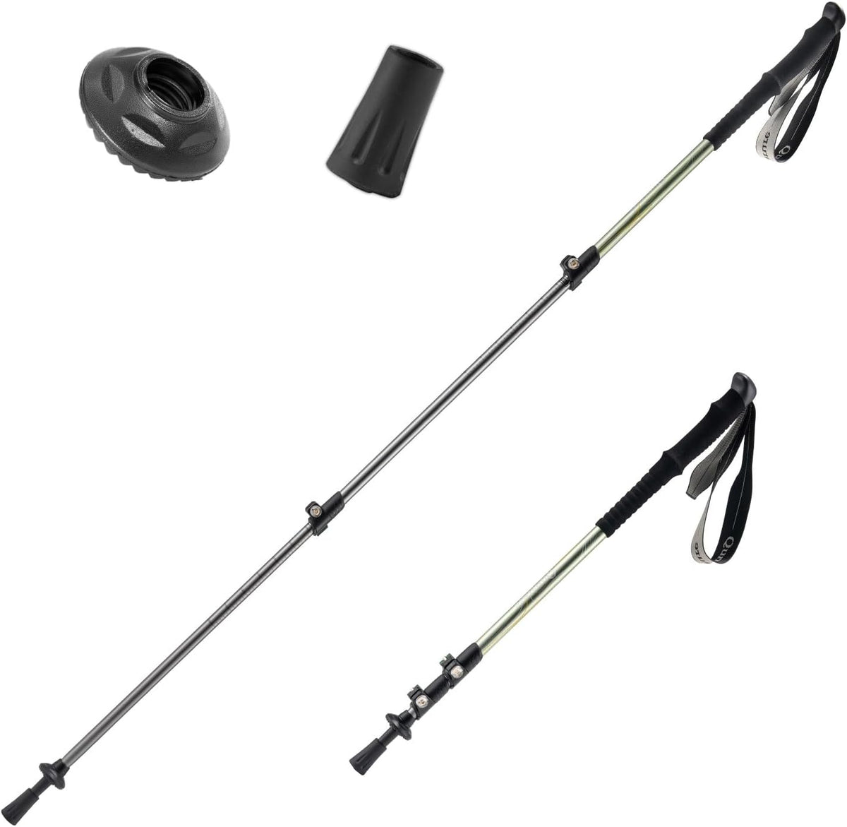 Ultralight Trekking Pole, Collapsible Hiking Pole with EVA Grip & Carbon Tip, 6061 Aluminum, Adjustable 62-135cm for Hiking Camping, 1 Stick