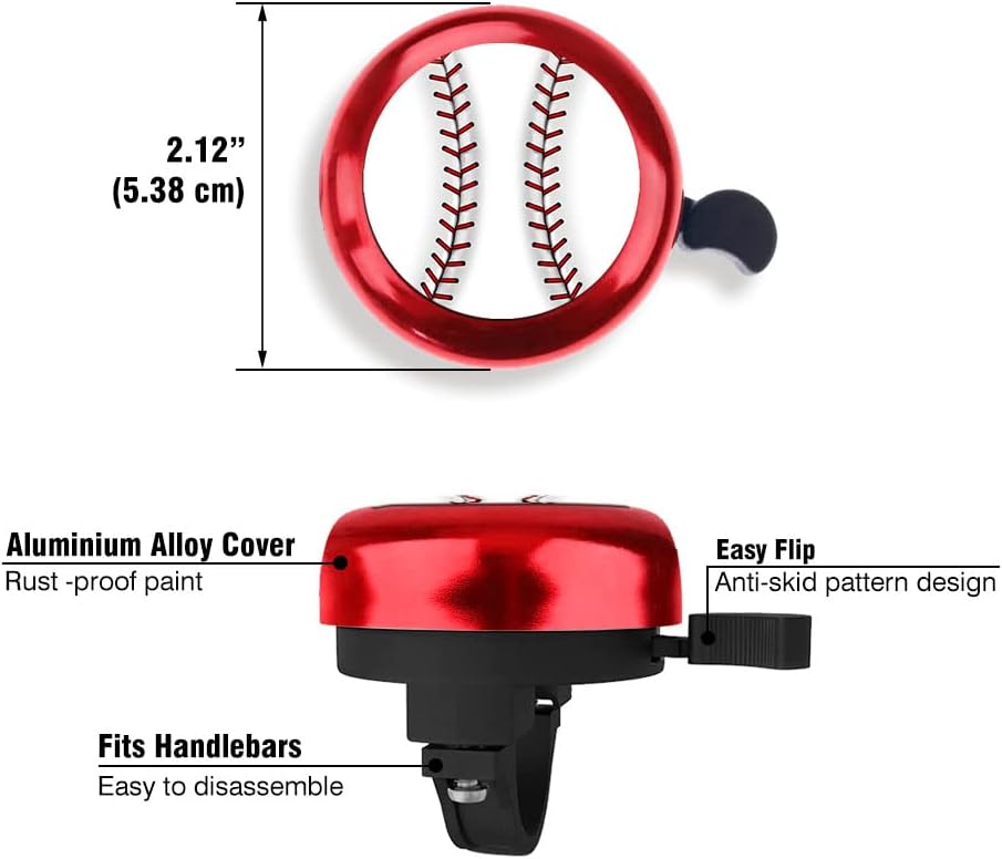 WIRESTER Cute Aluminum Round Bike Bell, Classic Ring Bicycle Bell, Bike Accessories Bell Ring for Adults Kids Girls Boys (Black, Red, Blue, Purple)