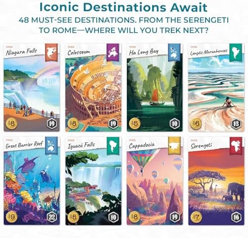 Underdog Games Trekking the World 2nd Edition - Award-Winning Board Games for Kids & Adults Ages 12+ - Easy-to-Learn Strategy Journey for Globetrotters, Perfect for Family Game Night & Educational Fun