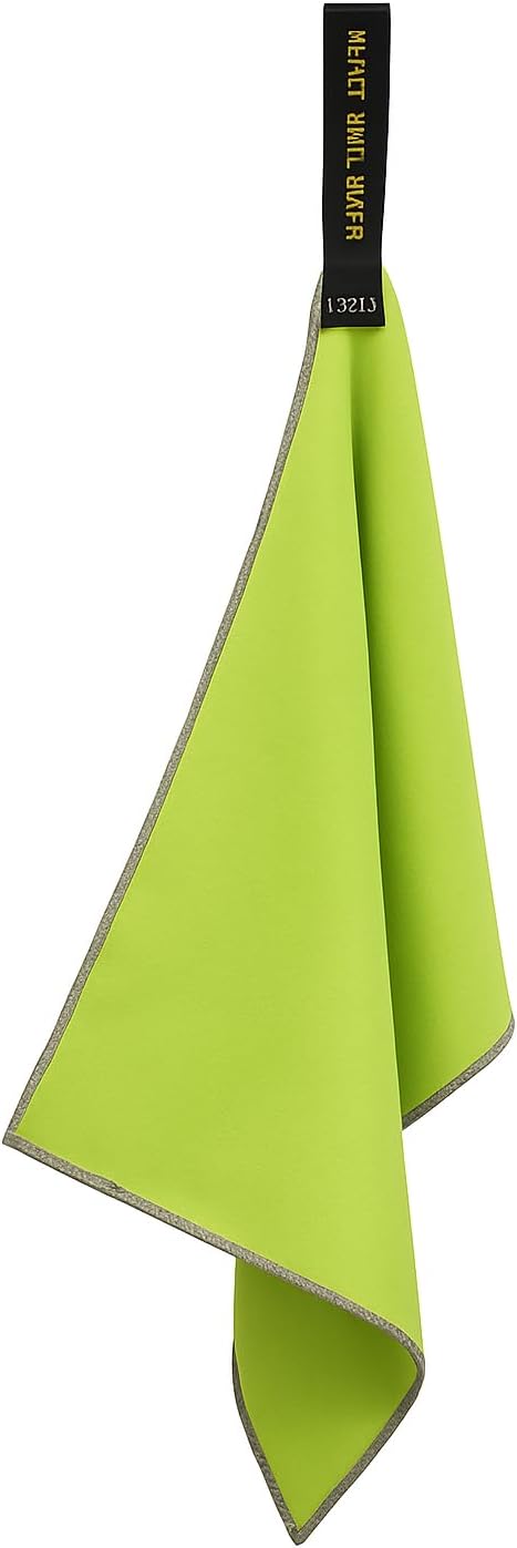 Backpacking Ultralight Quick Dry Microfiber Soft Fast Drying Hand and Face Towel Wash Cloth Camping Yoga Hiking Active Lifestyle (Lime, Medium 16x28)