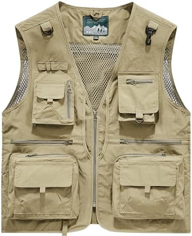 PRIJOUHE Fishing Vest for Men Casual Summer Travel Safari Sleeveless Jacket