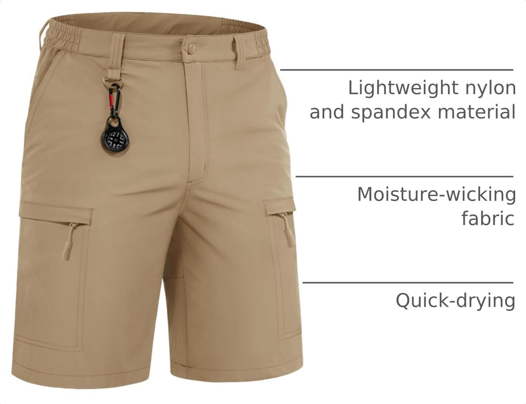 TACVASEN Men's Hiking Cargo Shorts 10 inch Quick Dry Lightweight Waterproof