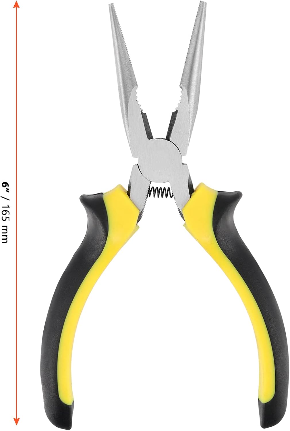 SINJEUN 15 Pack 6 Inch Needle Nose Pliers with Cutter, Insulated Handle Side Cut for Bending and Cutting, Long Reach
