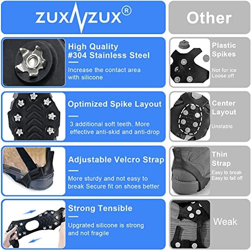 Crampons, Ice Cleats for Shoes and Boots, Silicone Stainless Steel